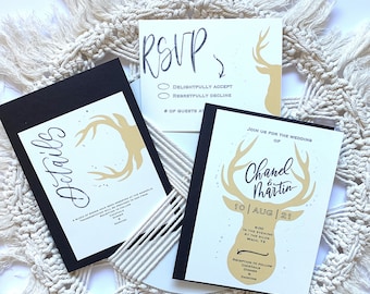 Semi Custom Wedding Invitation Suite Rustic