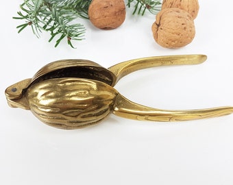 Nussknacker Messing vergoldet Walnuss Neu Massiv Edel