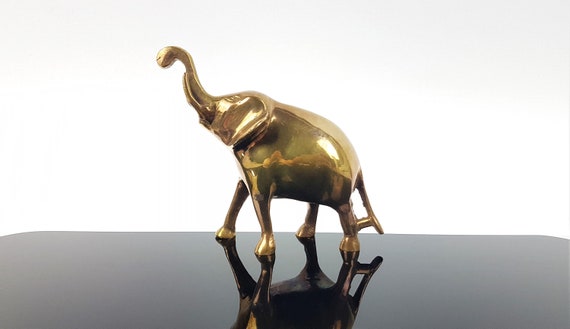 Vintage Brass Elephant Decorative Figure Gold Brass Figure Boho Brass  Figurine Figure Brass Art 