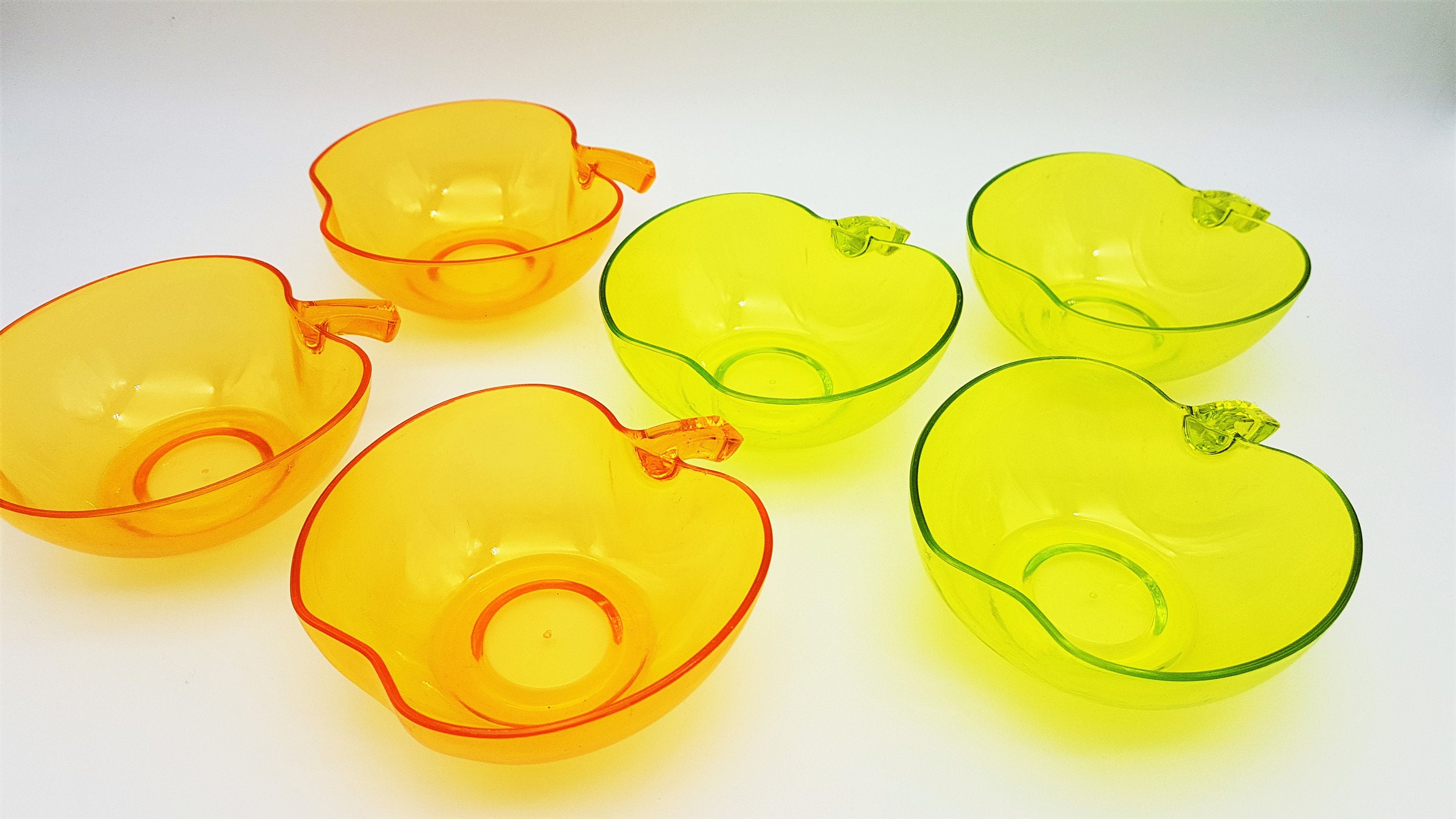 Vintage Apple Bowls Made of Plastic Fruit Salad Set Dessert Etsy