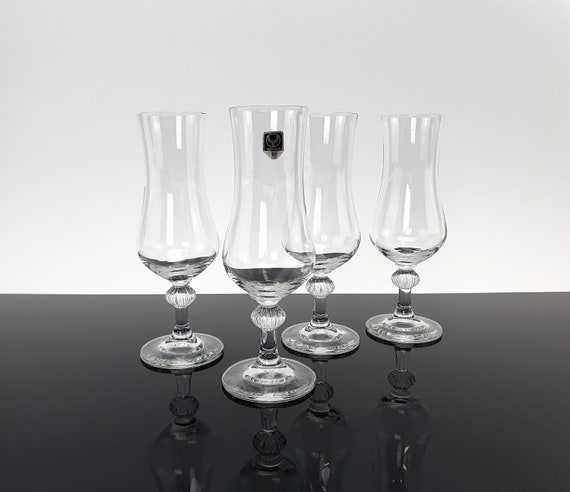 4 Weinbrand Gläser aus Kristall von Veba Glas Gläser Edel 70-er Jahre Grappa Kristallgläser Biergläser