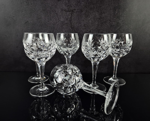6 Noble Crystal Glass Wine Glasses Vintage 70s Lead Crystal Mid Century  Party Glasses - Etsy
