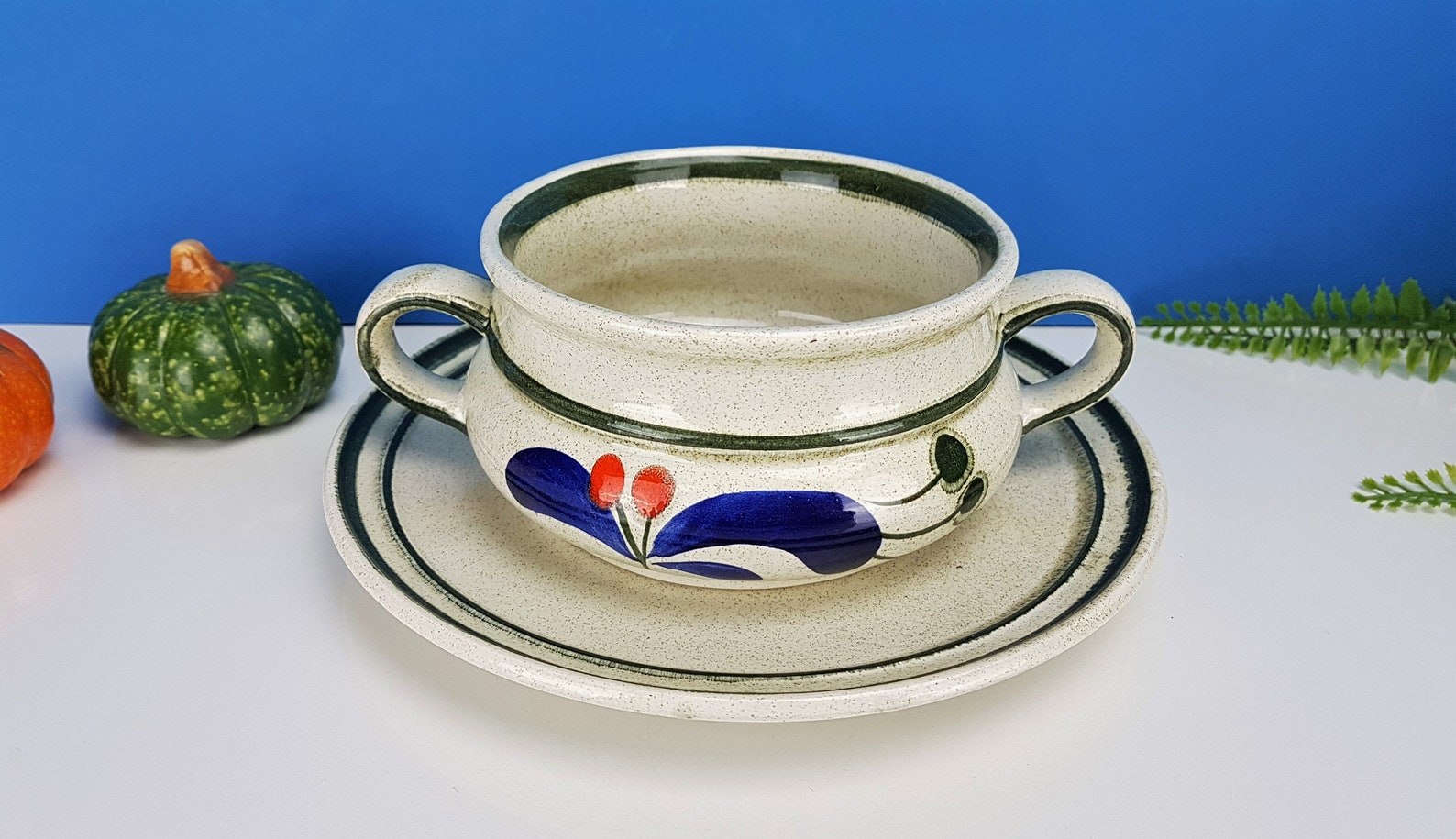 Vintage Soup Cups with Ceramic Saucer Original 70s Red Ceramic Etsy