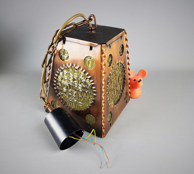 Copper Lamp Lantern Hallway Ceiling Lamp Mid Century Vintage Lamp Antique Lamp Hanging Lamp