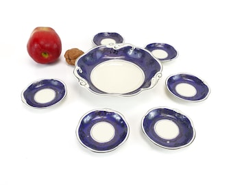 Juego de chocolates Art Déco, 7 piezas, juego de postres de porcelana, estilo shabby chic, casa de campo, cabaña, vintage de los años 20, Tillowiz EPOS