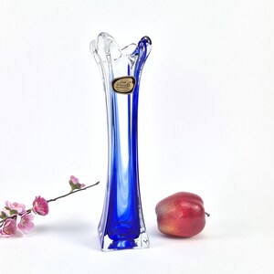 True Vintage Blomvas / Glasvas av Lux Glass Austria, Blå, Handgjord