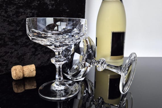 2 edle Vintage Sektschalen aus Kristall 70-er Jahre Bleikristall Boho Retro Nachtmann Kristallgläser Champagner