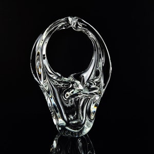 Vintage glass bowl - handmade glass art glass bowl glass basket