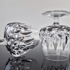 2 Mid Century Cognac / Brandy Lead Crystal Glasses  Vintage Rockabilly Christmas