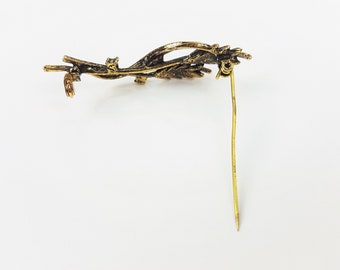 Broche Et Pendentif Vintage 2-en-1 - Métal Doré - Années 70/80