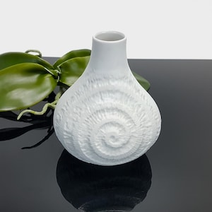 Vintage Bisque Vase Flower Vase by Royal KPM Bavaria Bisque Porcelain Made in Germany White Mid Century Op art