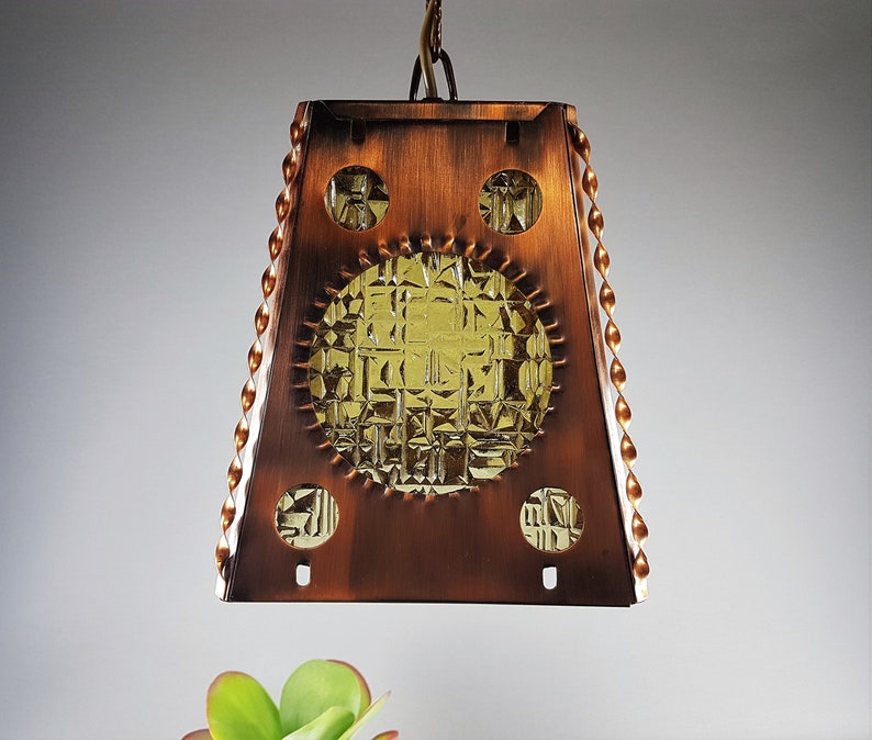 Copper Lamp Lantern Hallway Ceiling Lamp Mid Century Vintage Lamp Antique Lamp Hanging Lamp