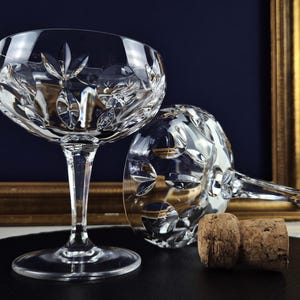 2 noble vintage Champagne glasses made of crystal 70s lead crystal Boho retro Nachtmann  crystal glasses