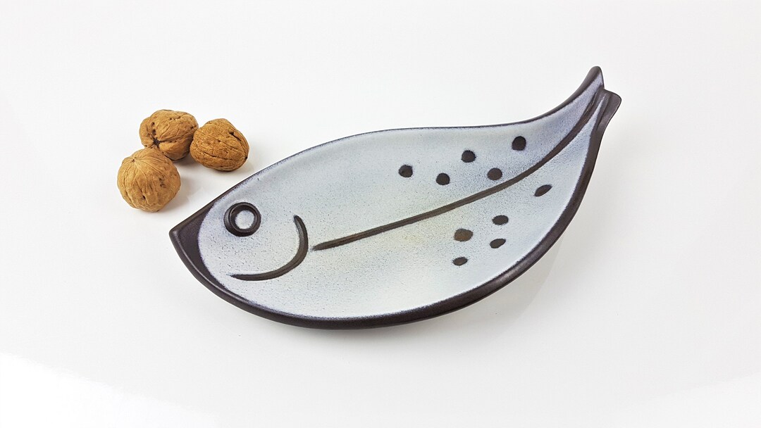 Vintage Ceramic Bowl Fish Midcentury Boho Vintage Rustic Etsy