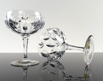 2 noble vintage liqueur glasses made of crystal / lead crystal festival glasses crystal glasses Nachtmann 70s Christmas