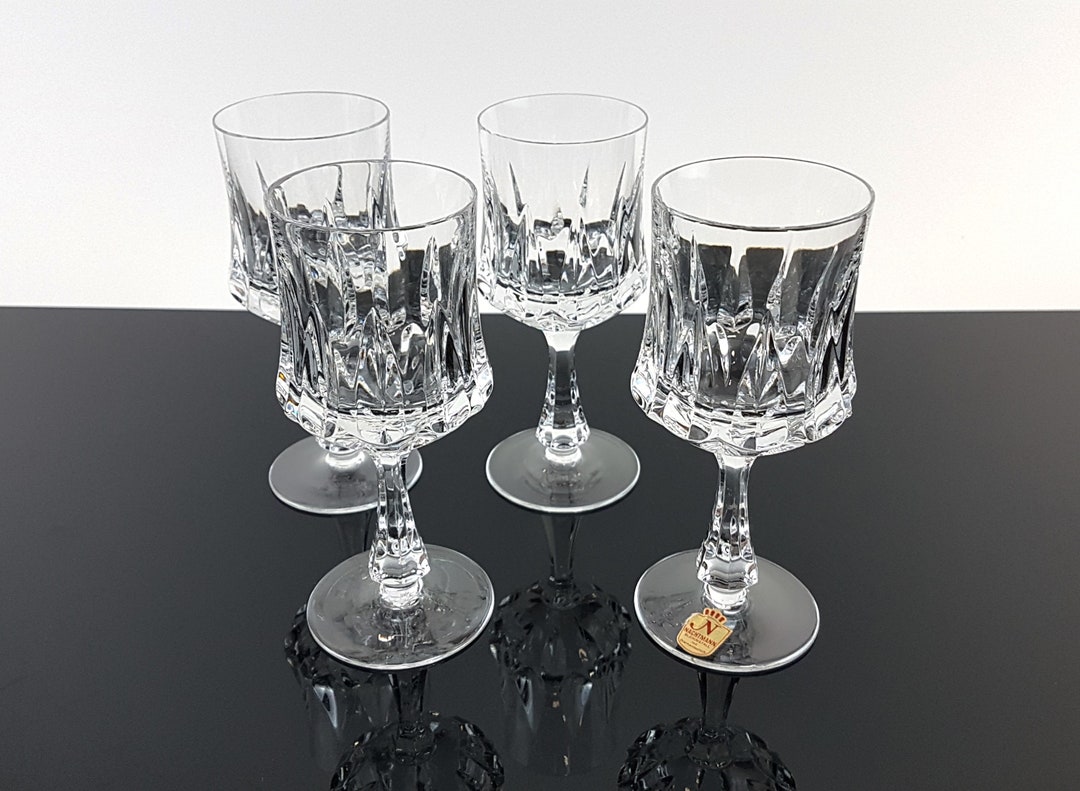 4 Noble Vintage Wine Glasses Made of Crystal / Lead Crystal Etsy