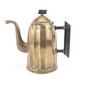 Antik kaffekanna i mässing av Jan Eisenloeffel, ca 1900–1905 | Art Nouveau / Nieuwe Kunst Nederländerna | Sällsynt samlarobjekt & stugdekor