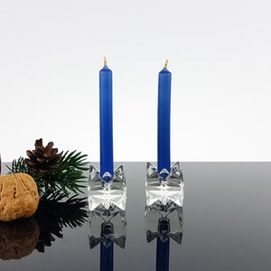 2 Eleganter Glas Kerzenhalter Kerzenleuchter Kerzenständer Vintage Leuchter Home Decor