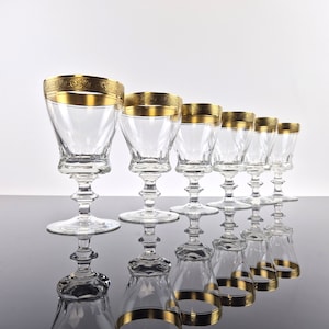 Noble wine glasses made of crystal Theresienthal Concord Fest glasses 50s