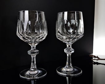 2 finas copas de vino vintage de cristal de los años 70, cristal de plomo, estilo bohemio retro, copas de cristal Nachtmann