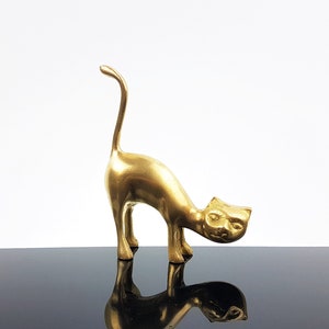 Katze aus Messing Miniatur  Sammelfigur/ Messing Figur  / Sammelfigur Vintage Mid Century