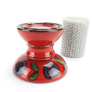 Candlestick Candlestick Ceramic Candle Holder Red Boho Deco Mid Century Candlestick 70s