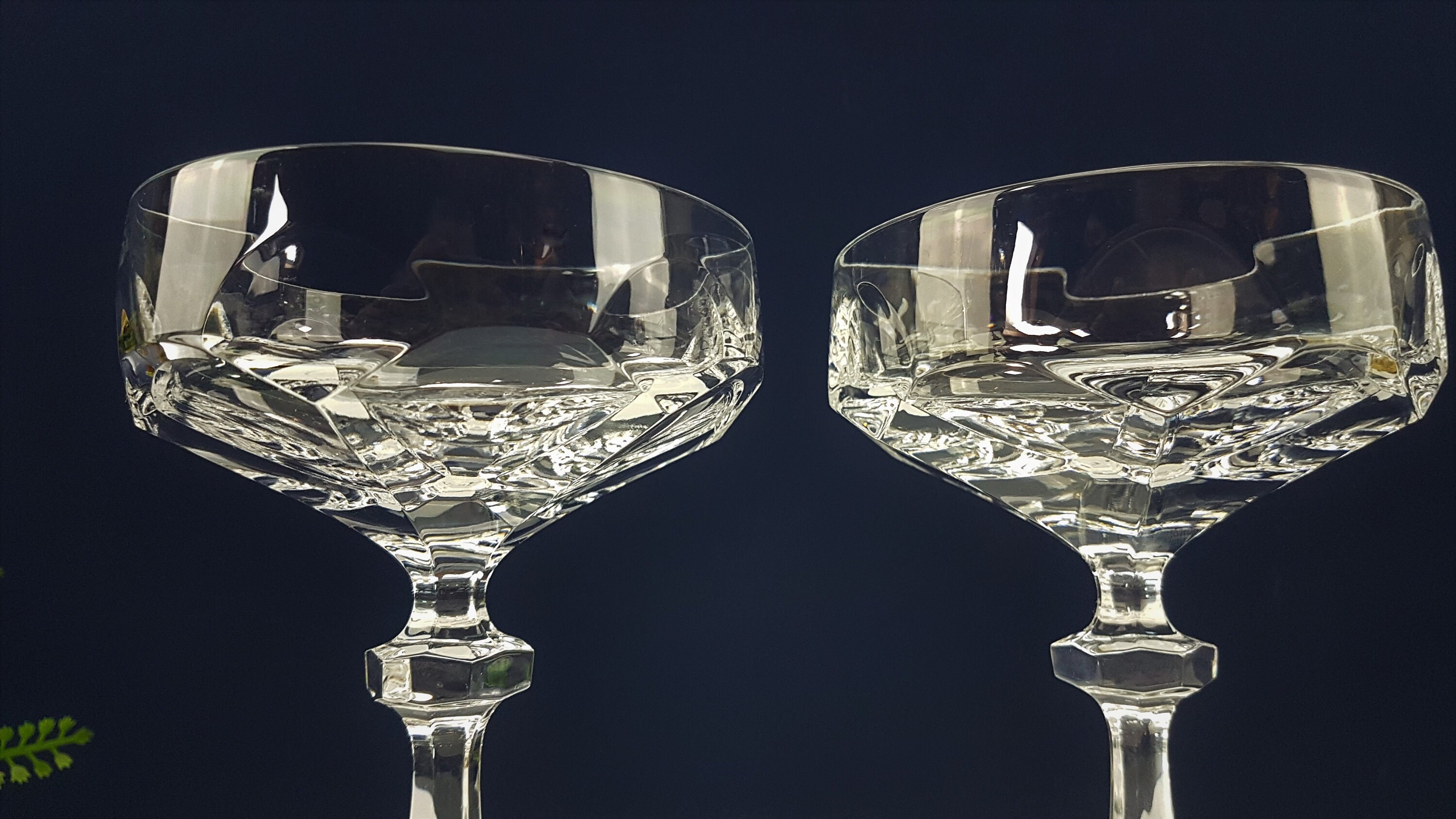 2 Noble Vintage Champagne Glasses Made of Crystal 70s Lead Etsy