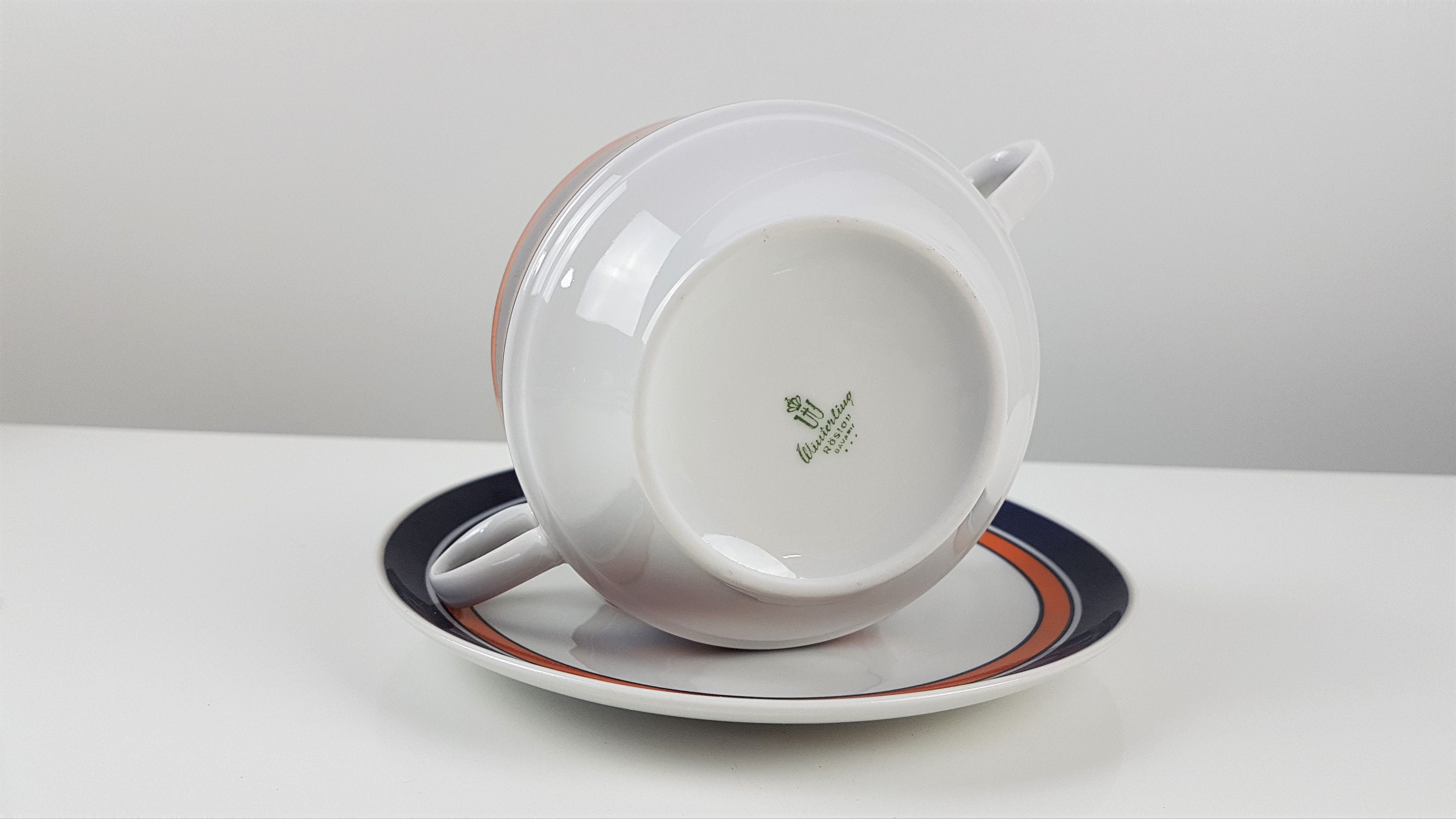 4 Soup Cups and Saucers Made of Porcelain Winterling RÖSLAU Etsy