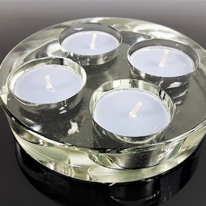 Candlesticks - candle holder - Glass Candlesticks / Pressed Glass  Vintage