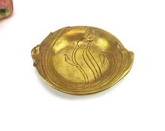Solid brass ashtray / Mid Century vintage bowl
