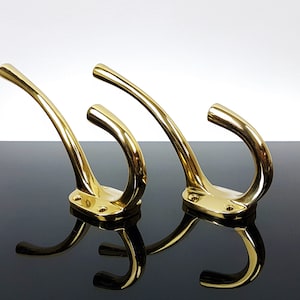 2 Haken / Garderobenhaken aus Messing Messinghaken / Wandhaken  Vintage Mid Century  Garderobe