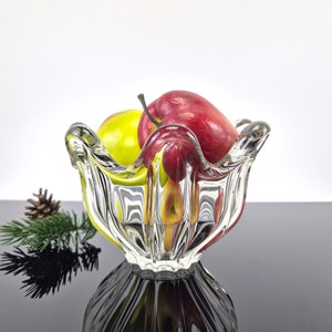 Vintage crystal bowl noble fruit bowl confectionery bowl decoration home decor ibkas glass bowl