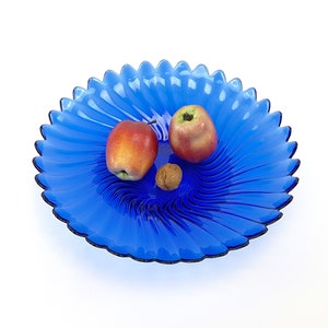 Arcoroc bowl confectionery bowl fruit bowl made of glass France vintage deco home decor ibkas 80/90s cobalt blue