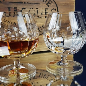 2 copas grandes de coñac/brandy vintage, elegantes copas de coñac de bar de los años 70