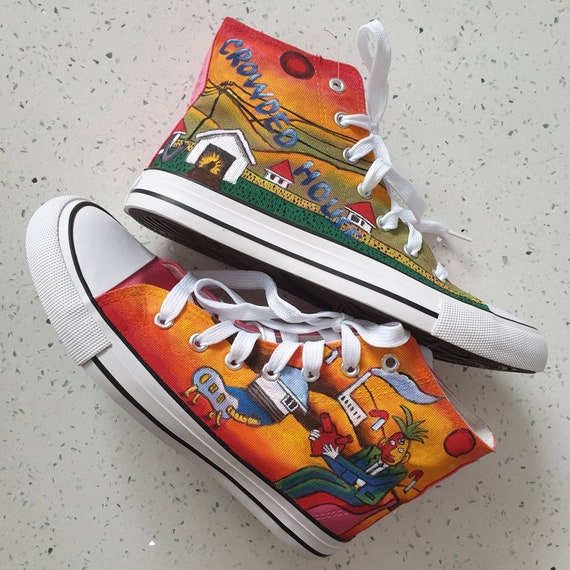 Custom converse, hand painted shoes, painted converse, wedding