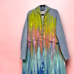 Women&#39;s Colourful Dress Hand Painted Dress Customised Dress Paint Splash on Clothes Wearable Art Summer Dress Holiday Dress Designer Art