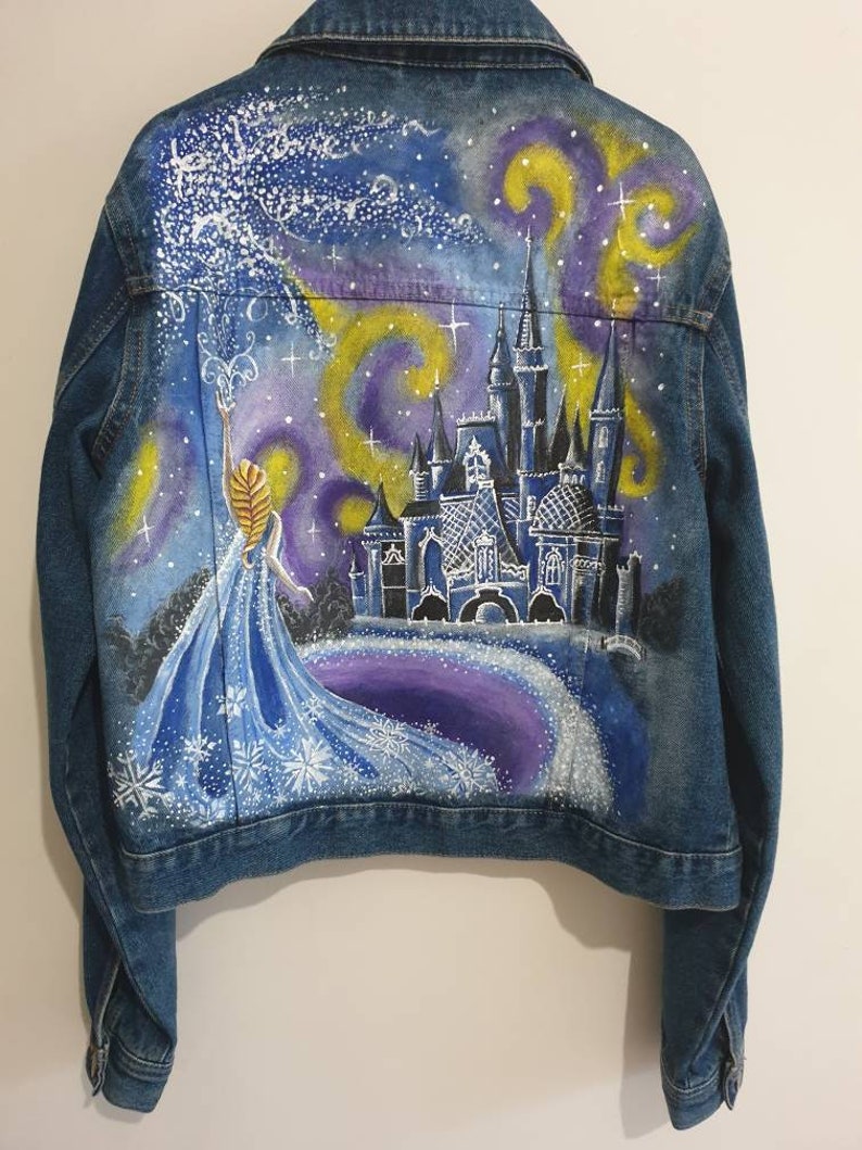 Custom Painted Jacket Frozen Elsa Girls Jacket Fairy Jacket Etsy