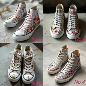Custom Hand-Painted Converse | Floral High-Top Sneakers | Personalized Artistic Shoes | Unique Gift | Choose Your Design Option