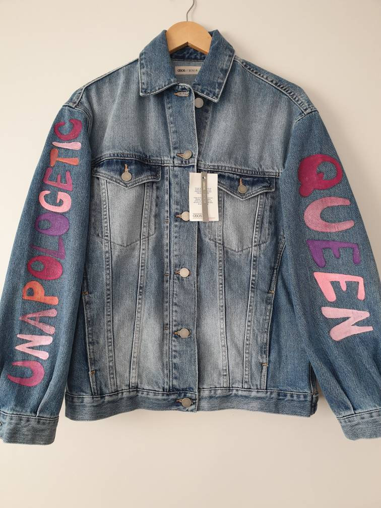 Balenciaga handwritten denim jacket hotsell