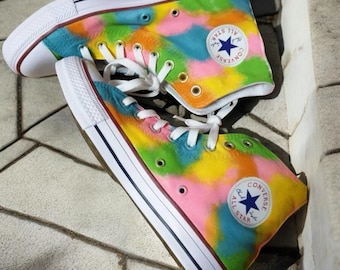 Colorful Painted Converse Custom Painted Converse Trainers Vans Any Picture Handpainted Personalised Converse for him her Personalized Gift
