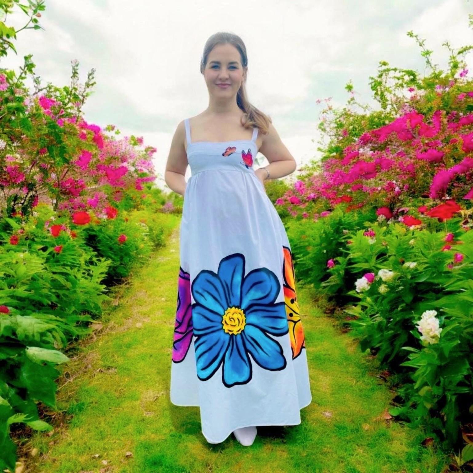 Women's Summer Dress Hand Painted Dress Customised Dress