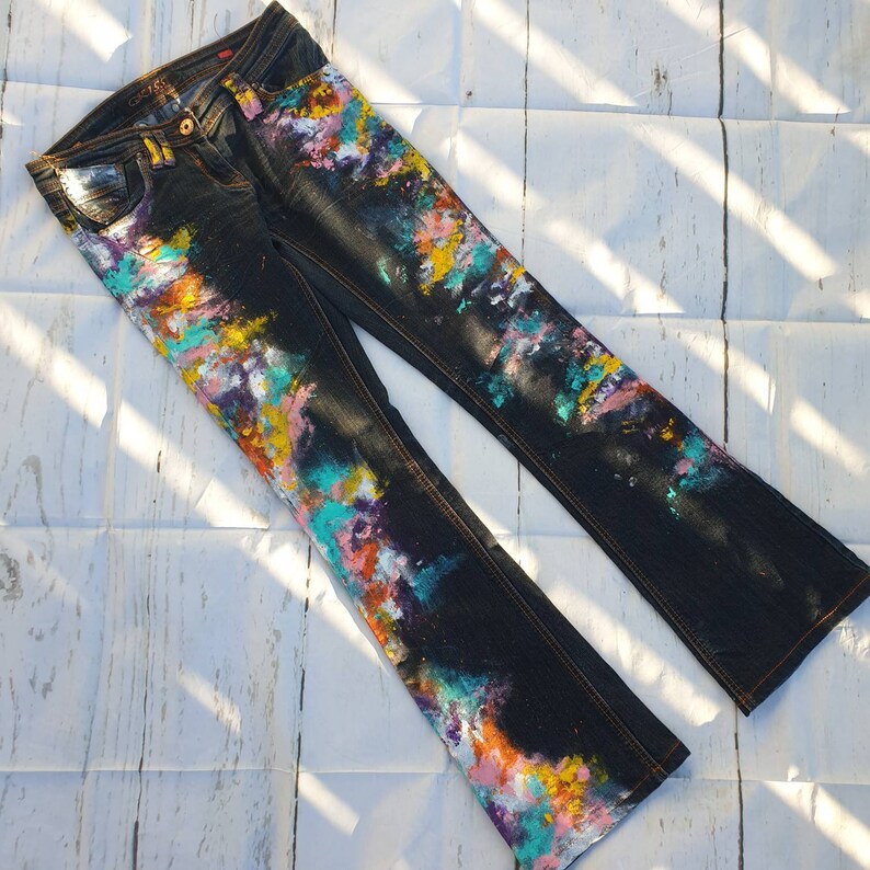 Blots on Jeans Paint Splatter Graffity Jeans Jacket Painted Jeans
