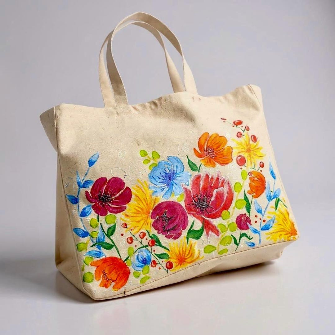 バッグ THE ROW Painted Flower Market Tote Bag THE ROW Painted Flower Market Tote Bag