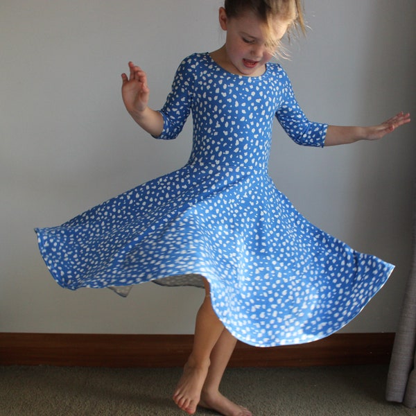 Pookie Swing Dress with flutter and regular sleeve options, Sewing Pattern sizes 2-8 years