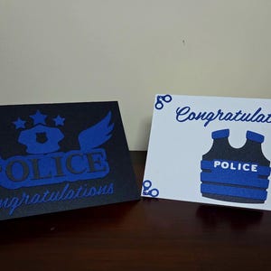 Polizist Glückwunschkarte Weste / Flügel