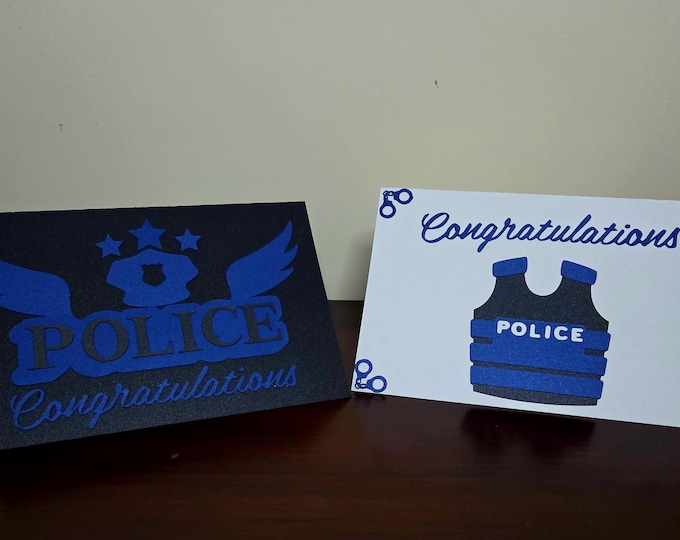Police Officer Congratulations Card Vest/Wings