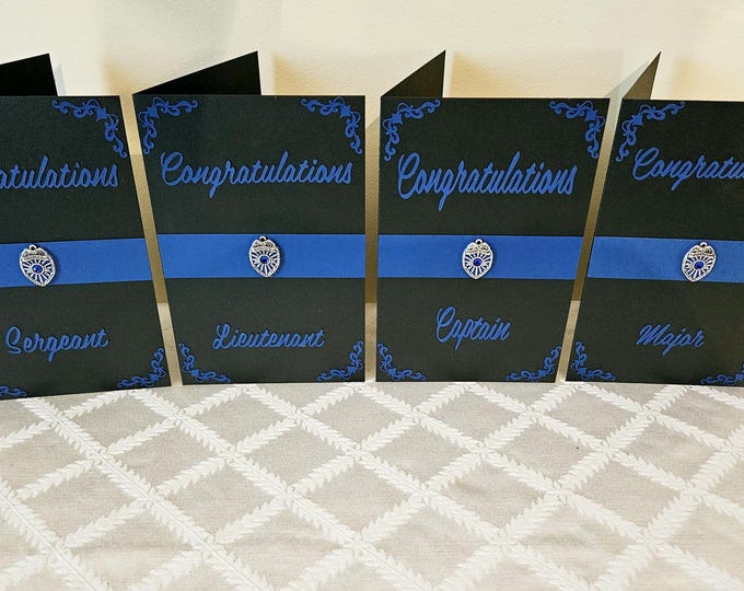 Congratulations Sergeant, Lieutenant, Captain or Major Police Card