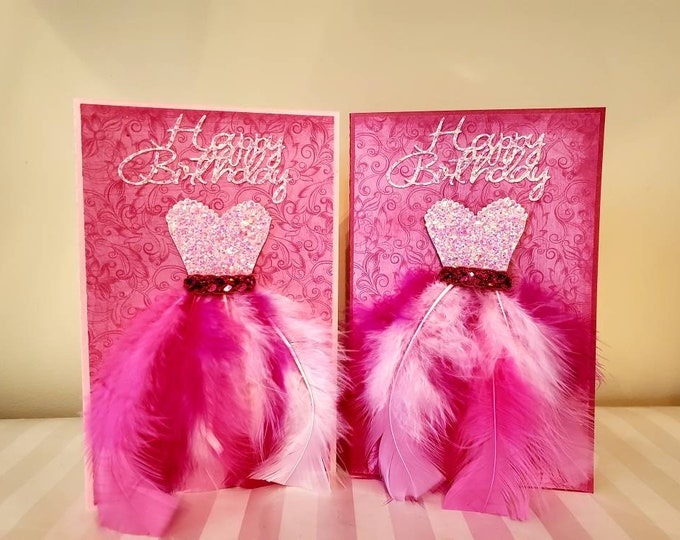 The Brenda Feather Dress Shades of Pink Boutique Package