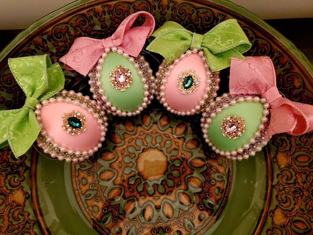 Pink And Green Christmas Ornaments 