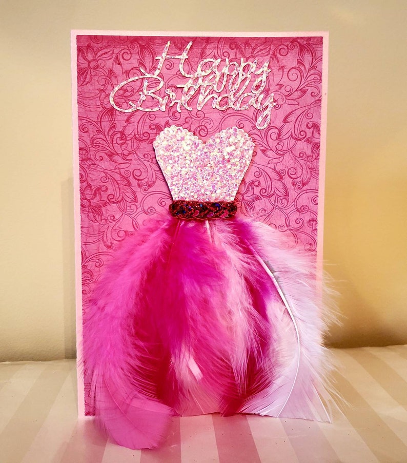 The Brenda Feather Dress Shades of Pink Boutique Package Etsy